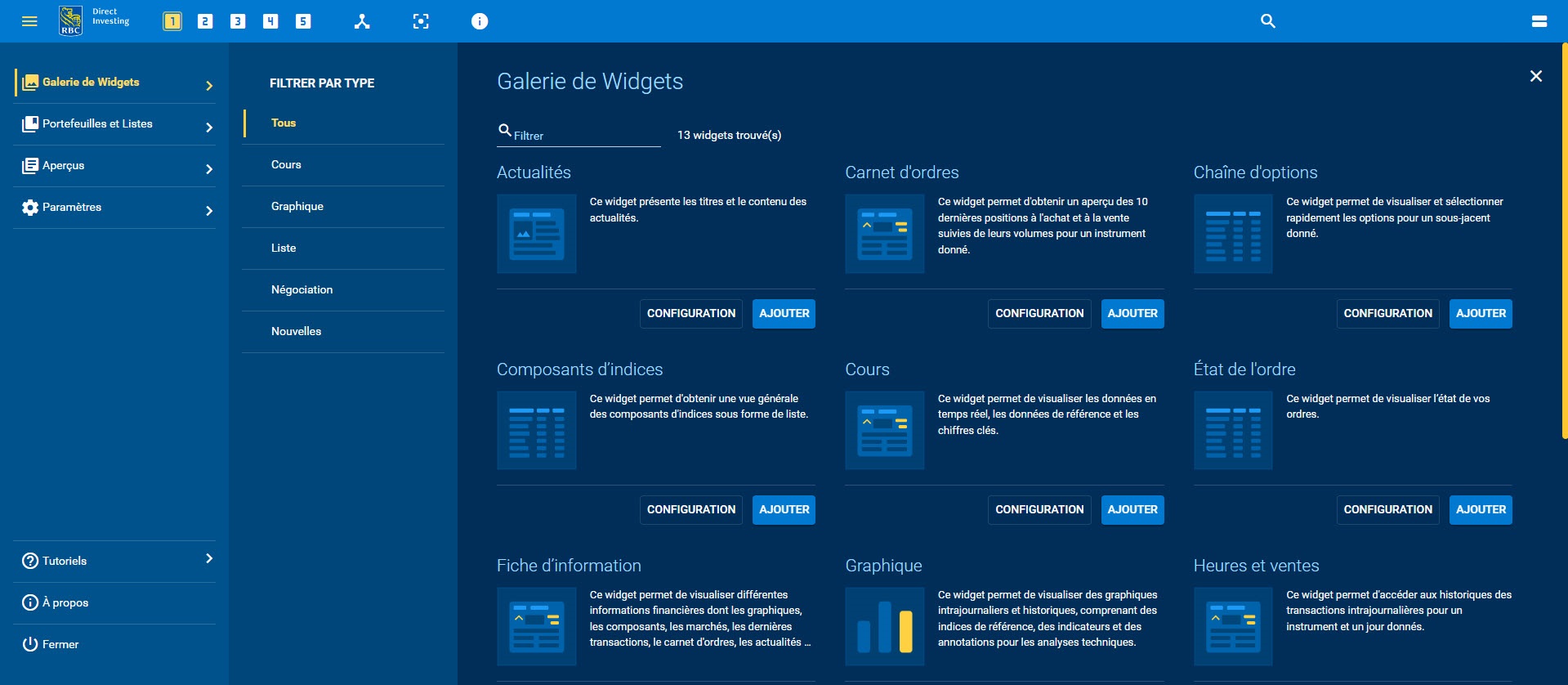 Capture d’écran du menu principal
